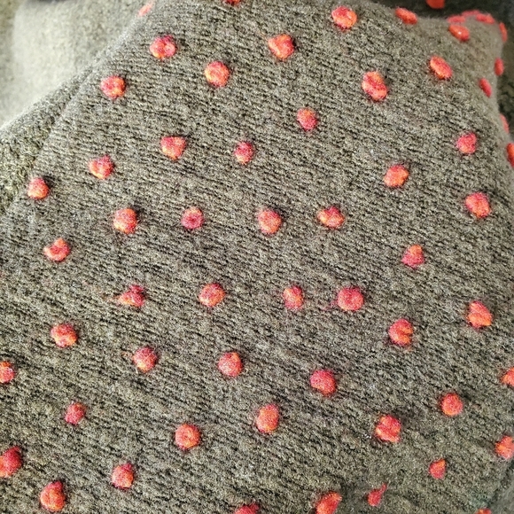 Green knit maxi skirt with orange polkadots - Picture 6 of 11